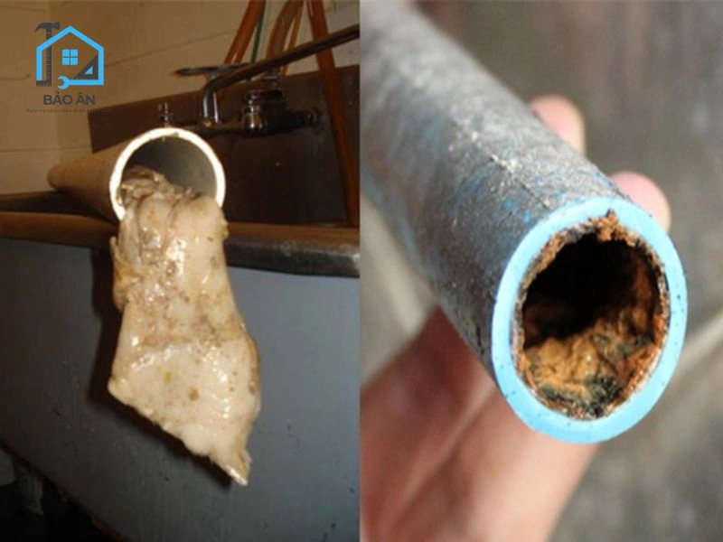 Bùn đất, lá cây và rác thải vào hệ thống cống chung